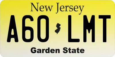 NJ license plate A60LMT