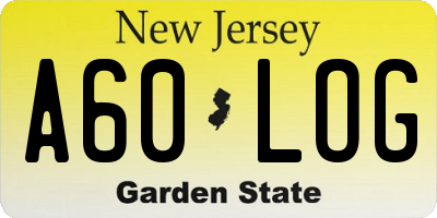 NJ license plate A60LOG