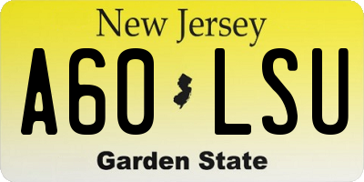NJ license plate A60LSU