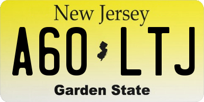NJ license plate A60LTJ