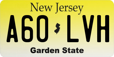 NJ license plate A60LVH