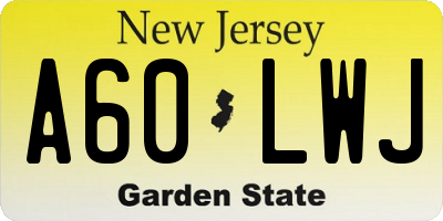 NJ license plate A60LWJ