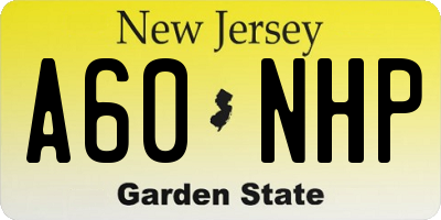 NJ license plate A60NHP