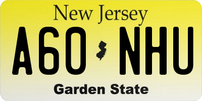 NJ license plate A60NHU