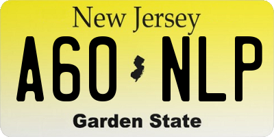 NJ license plate A60NLP