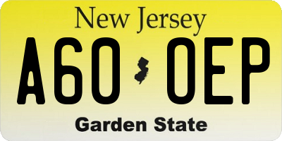NJ license plate A60OEP
