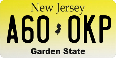 NJ license plate A60OKP