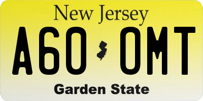 NJ license plate A60OMT