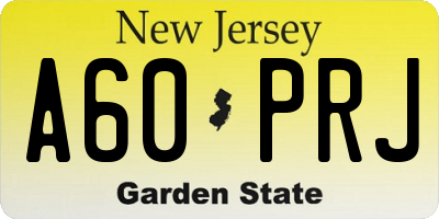 NJ license plate A60PRJ