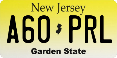 NJ license plate A60PRL