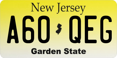 NJ license plate A60QEG