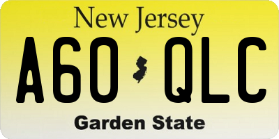 NJ license plate A60QLC