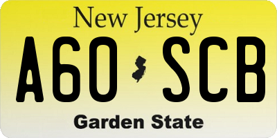 NJ license plate A60SCB