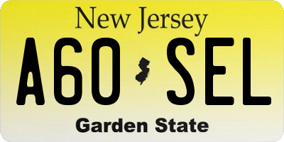 NJ license plate A60SEL