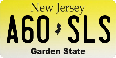 NJ license plate A60SLS