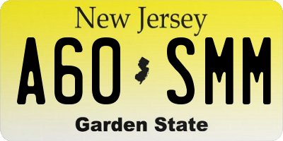 NJ license plate A60SMM