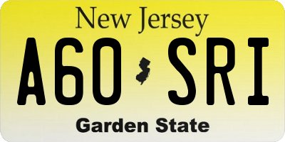 NJ license plate A60SRI