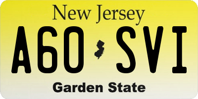NJ license plate A60SVI