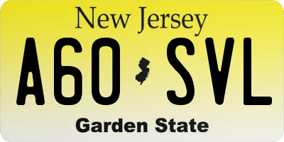 NJ license plate A60SVL
