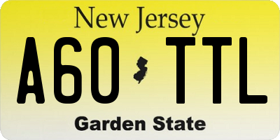 NJ license plate A60TTL