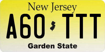 NJ license plate A60TTT