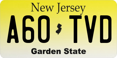 NJ license plate A60TVD