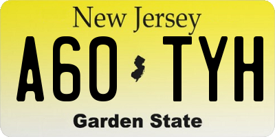 NJ license plate A60TYH