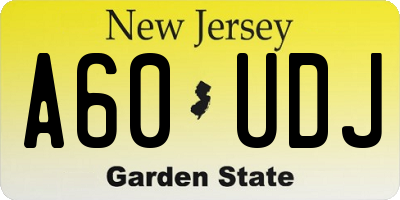 NJ license plate A60UDJ