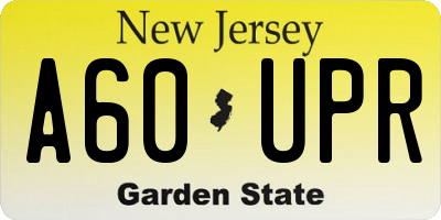 NJ license plate A60UPR