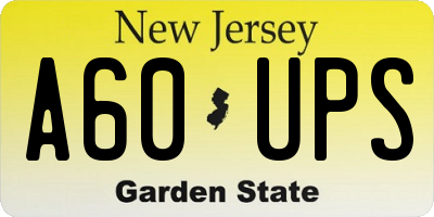 NJ license plate A60UPS