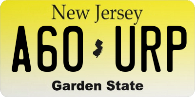 NJ license plate A60URP