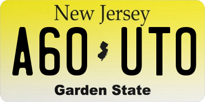 NJ license plate A60UTO