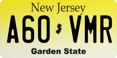 NJ license plate A60VMR