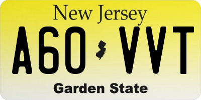 NJ license plate A60VVT