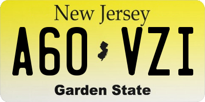 NJ license plate A60VZI