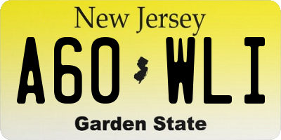 NJ license plate A60WLI