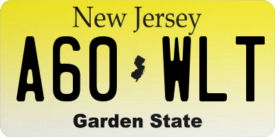 NJ license plate A60WLT
