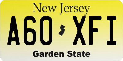 NJ license plate A60XFI