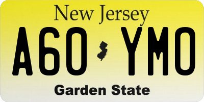 NJ license plate A60YMO