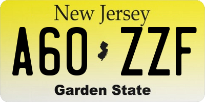NJ license plate A60ZZF