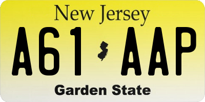 NJ license plate A61AAP
