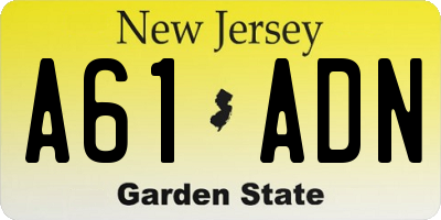 NJ license plate A61ADN