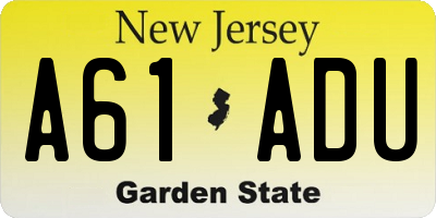 NJ license plate A61ADU