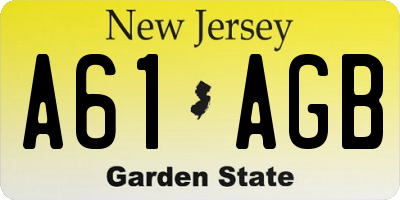NJ license plate A61AGB