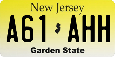 NJ license plate A61AHH