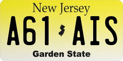 NJ license plate A61AIS