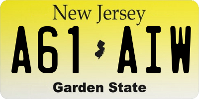 NJ license plate A61AIW