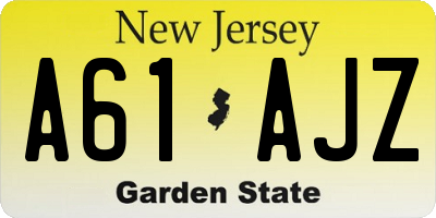 NJ license plate A61AJZ