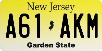NJ license plate A61AKM