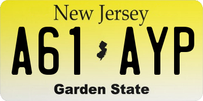 NJ license plate A61AYP